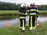 Oefening Brandweer Kollum en het ORT Oppervlakte Reddingsteam van Burgum